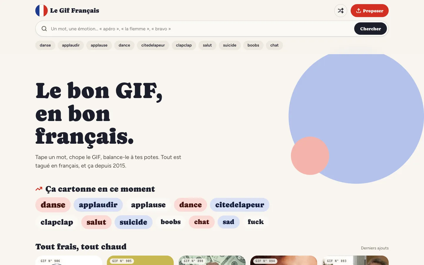 Le Gif Français : recherche