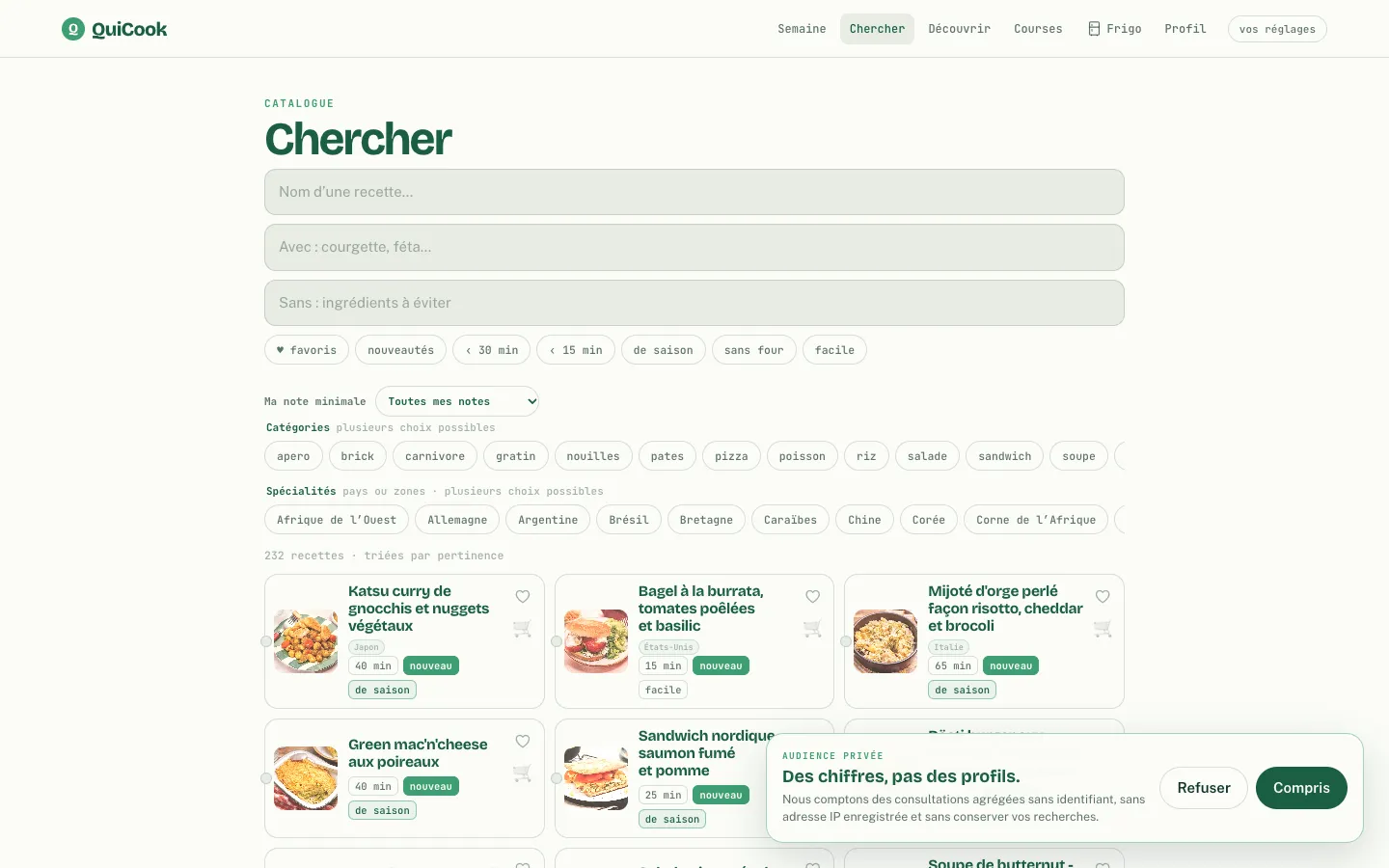 QuiCook : liste de courses