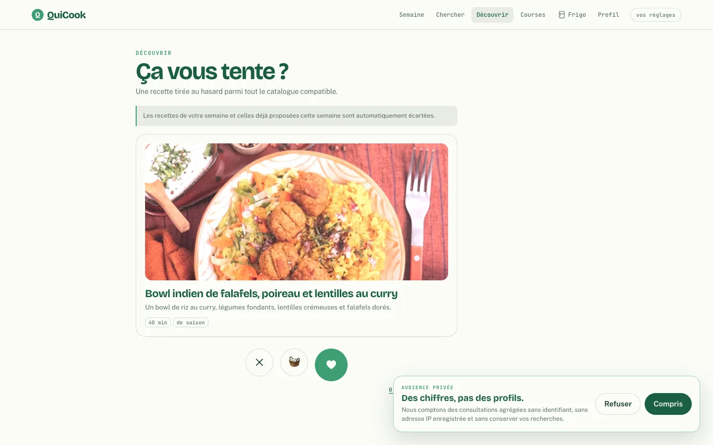 QuiCook : idées de recettes