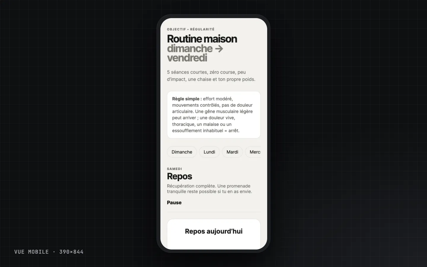 Routine sport : schéma d’exercice
